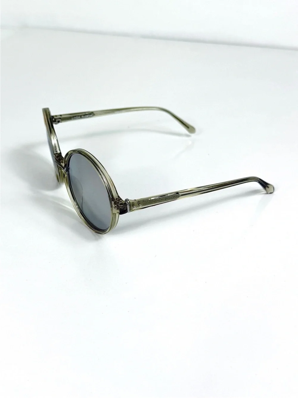 Linda Farrow LFL650 Oversized Round Sunglasses White Gold Titanium Full Set